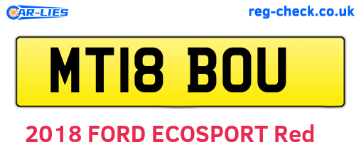 MT18BOU are the vehicle registration plates.