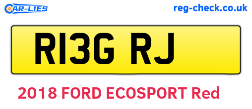 R13GRJ are the vehicle registration plates.