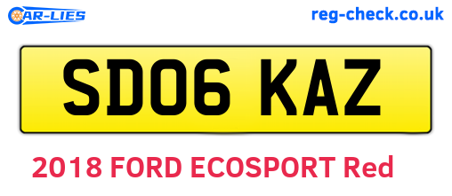 SD06KAZ are the vehicle registration plates.