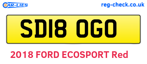 SD18OGO are the vehicle registration plates.