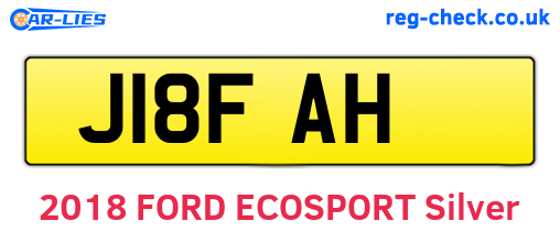 J18FAH are the vehicle registration plates.