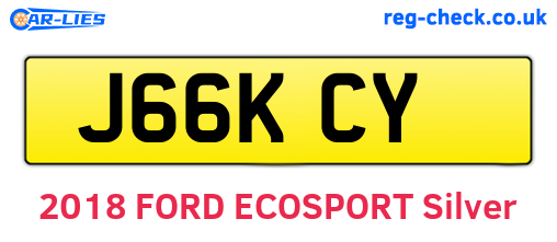J66KCY are the vehicle registration plates.