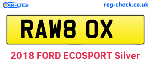 RAW80X are the vehicle registration plates.
