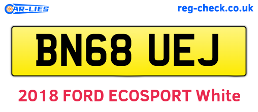 BN68UEJ are the vehicle registration plates.