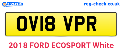 OV18VPR are the vehicle registration plates.