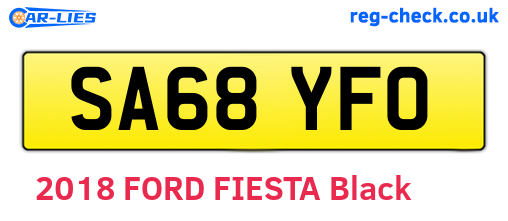 SA68YFO are the vehicle registration plates.
