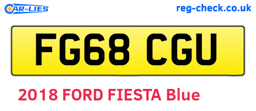 FG68CGU are the vehicle registration plates.
