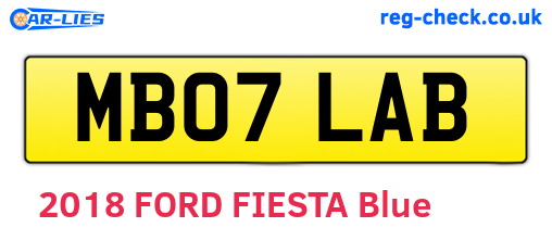 MB07LAB are the vehicle registration plates.