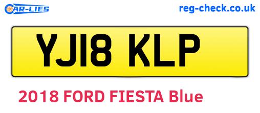 YJ18KLP are the vehicle registration plates.