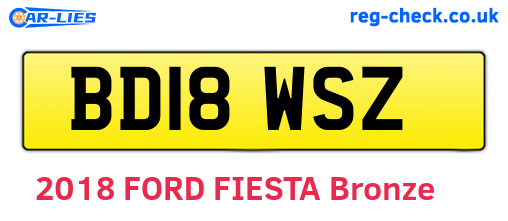 BD18WSZ are the vehicle registration plates.