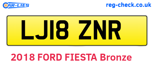 LJ18ZNR are the vehicle registration plates.