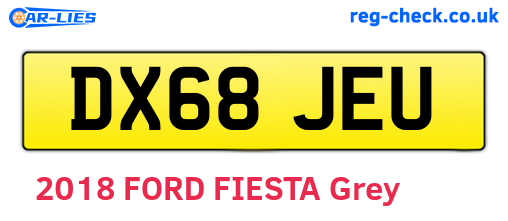 DX68JEU are the vehicle registration plates.