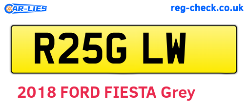 R25GLW are the vehicle registration plates.