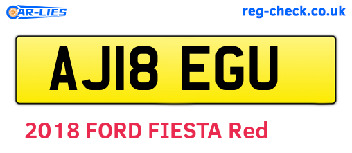 AJ18EGU are the vehicle registration plates.