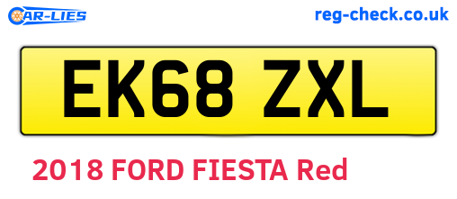 EK68ZXL are the vehicle registration plates.