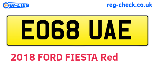 EO68UAE are the vehicle registration plates.