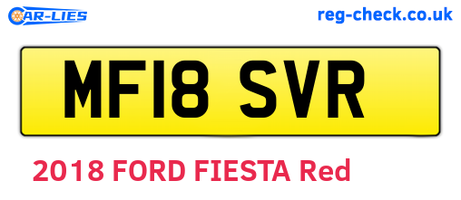 MF18SVR are the vehicle registration plates.