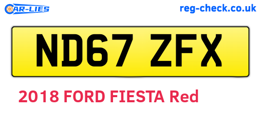 ND67ZFX are the vehicle registration plates.