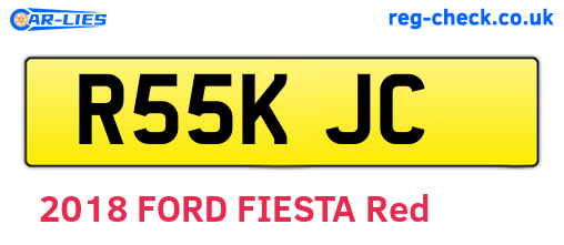 R55KJC are the vehicle registration plates.