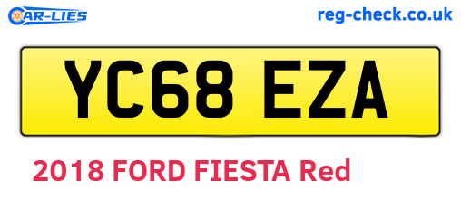 YC68EZA are the vehicle registration plates.