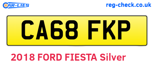 CA68FKP are the vehicle registration plates.