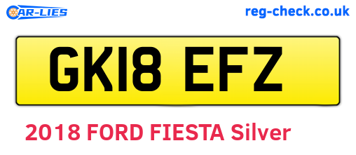 GK18EFZ are the vehicle registration plates.