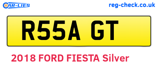 R55AGT are the vehicle registration plates.