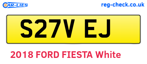 S27VEJ are the vehicle registration plates.