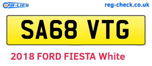 SA68VTG are the vehicle registration plates.