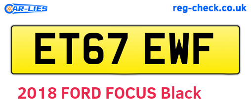 ET67EWF are the vehicle registration plates.