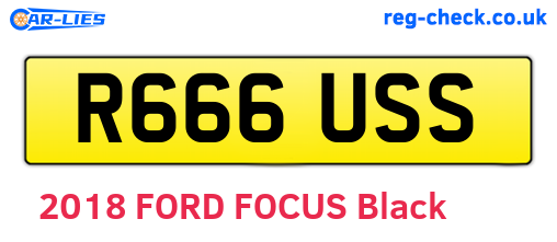 R666USS are the vehicle registration plates.