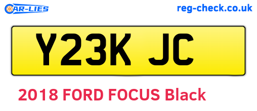 Y23KJC are the vehicle registration plates.