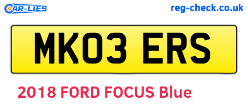 MK03ERS are the vehicle registration plates.