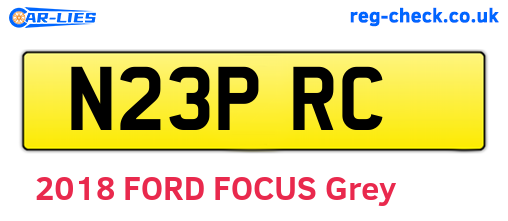 N23PRC are the vehicle registration plates.
