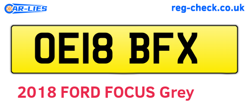 OE18BFX are the vehicle registration plates.