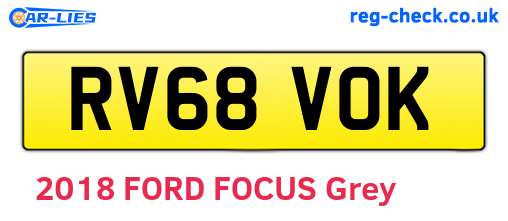 RV68VOK are the vehicle registration plates.