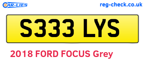 S333LYS are the vehicle registration plates.