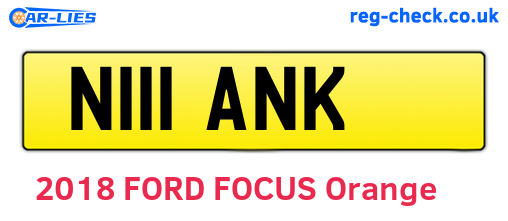 N111ANK are the vehicle registration plates.