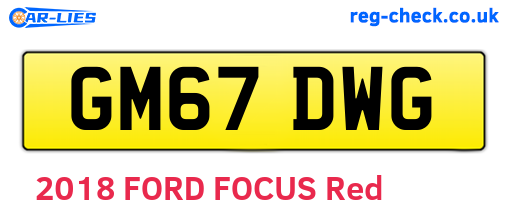 GM67DWG are the vehicle registration plates.