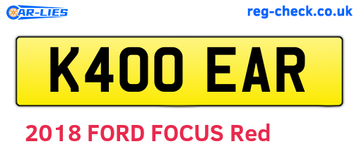 K400EAR are the vehicle registration plates.