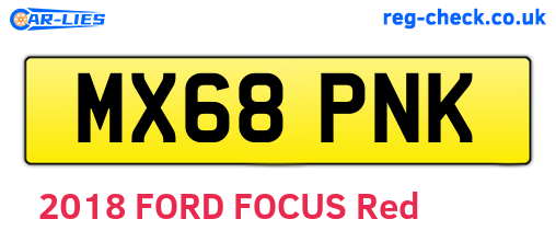 MX68PNK are the vehicle registration plates.