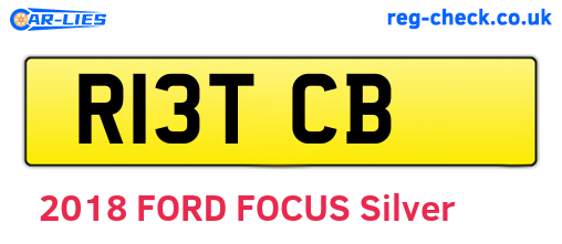 R13TCB are the vehicle registration plates.