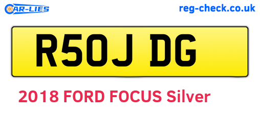 R50JDG are the vehicle registration plates.