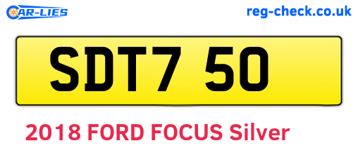 SDT750 are the vehicle registration plates.