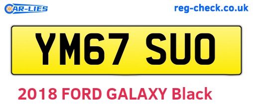 YM67SUO are the vehicle registration plates.