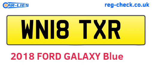 WN18TXR are the vehicle registration plates.