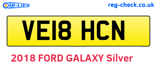 VE18HCN are the vehicle registration plates.