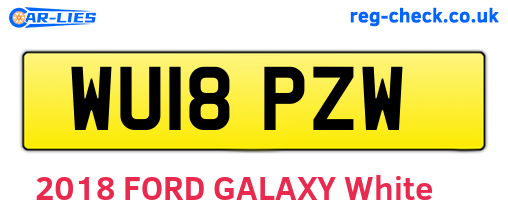 WU18PZW are the vehicle registration plates.