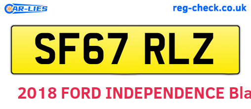 SF67RLZ are the vehicle registration plates.