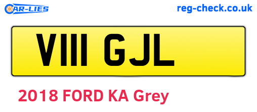 V111GJL are the vehicle registration plates.